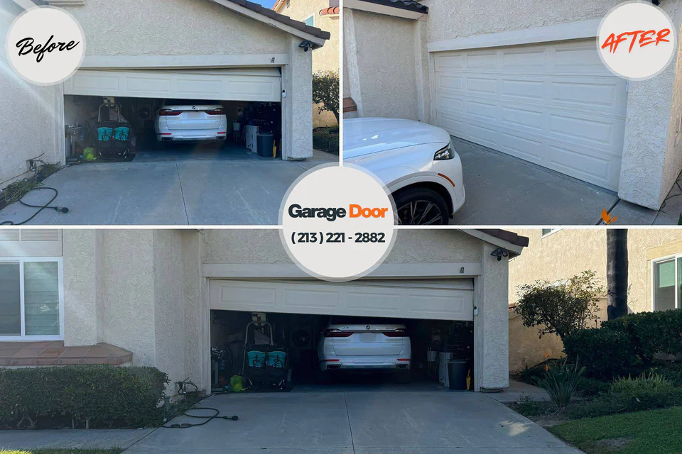 Before and after: garage door repair Homestead Base, FL